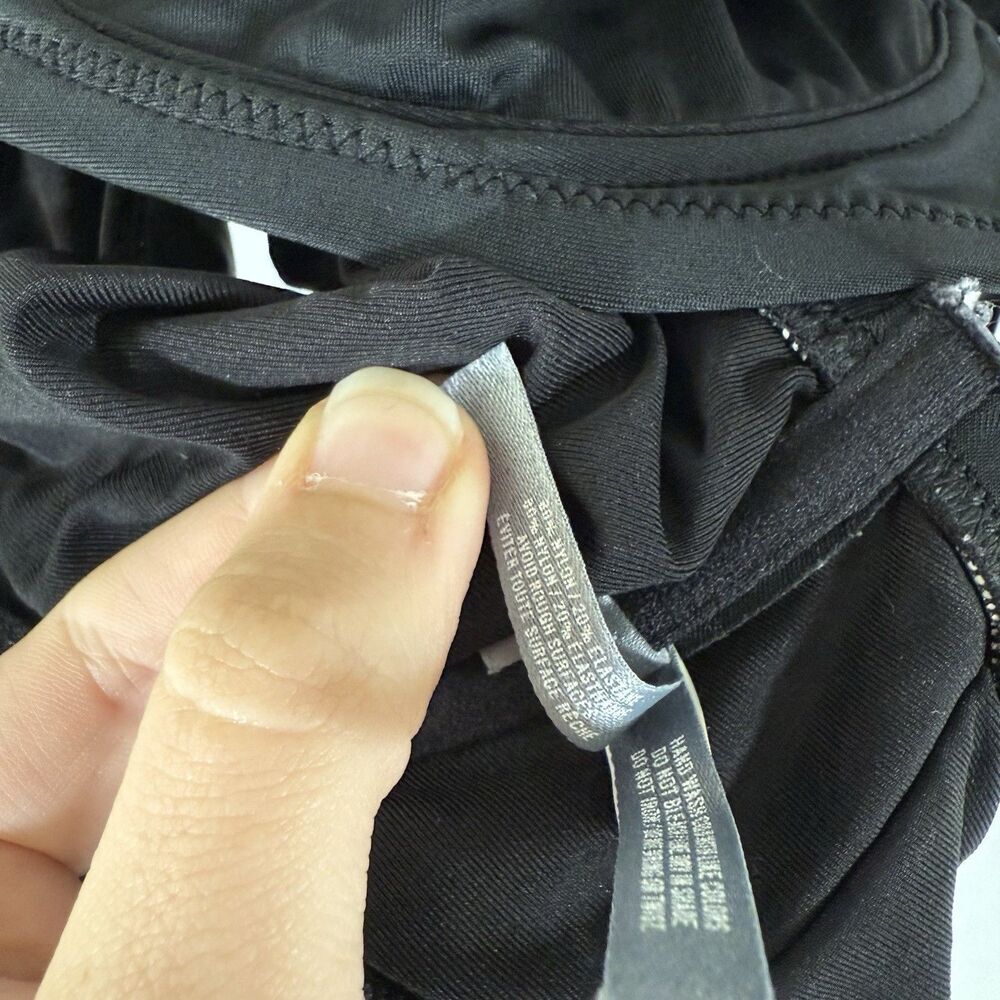 Aerie Bikini Top Women's XL Black Adjustable Strap Unpadded Hook Back - Picture 5 of 9
